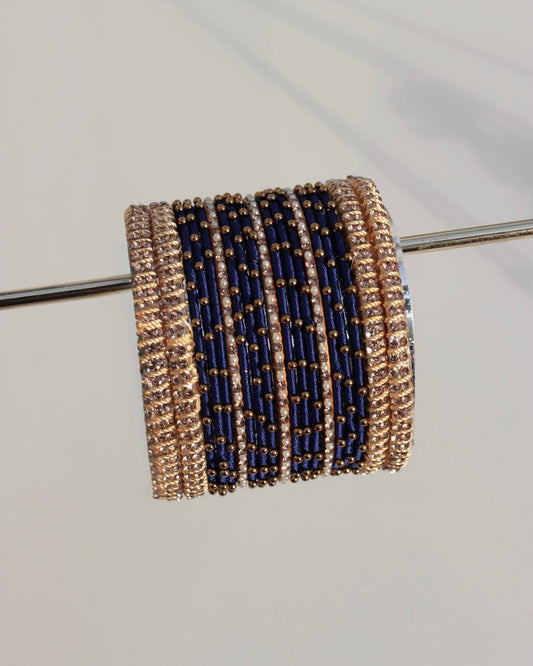 Aura Bangle Set-Navy Blue