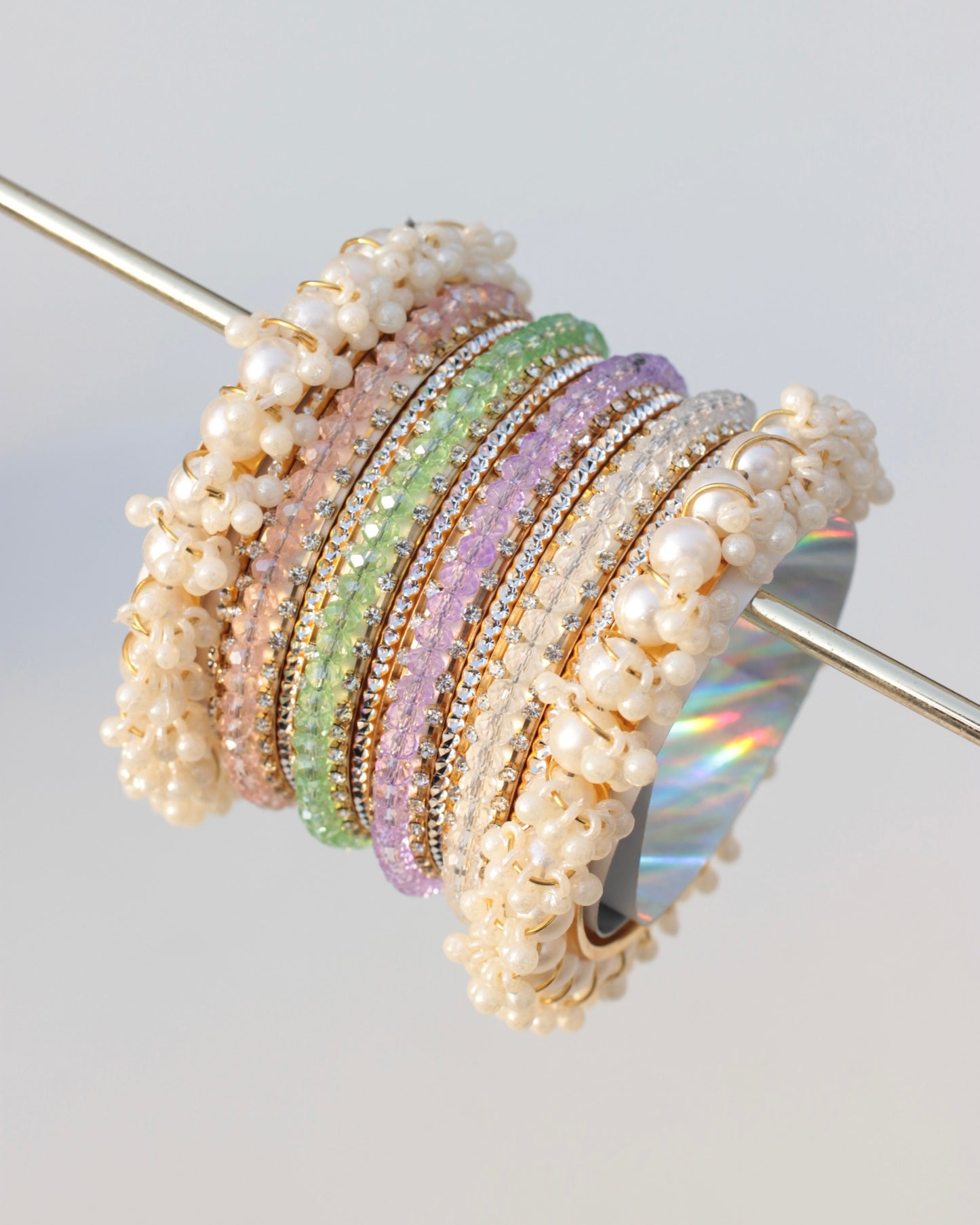 Naqsh-e-Sitara Bangle Set-Multi Pastel