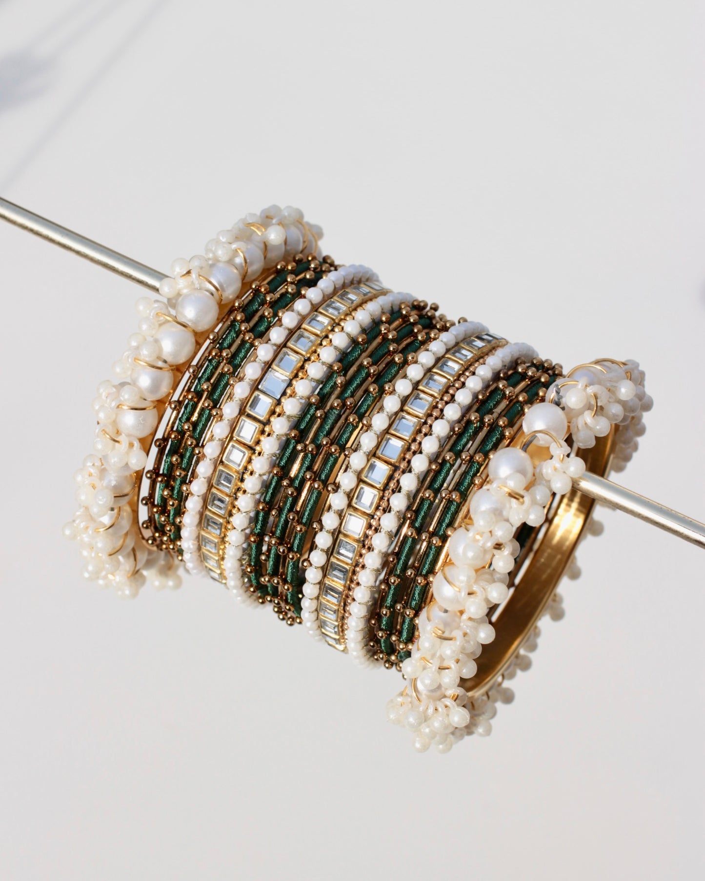 Zariah Premium Bangle Set-- Dark Green