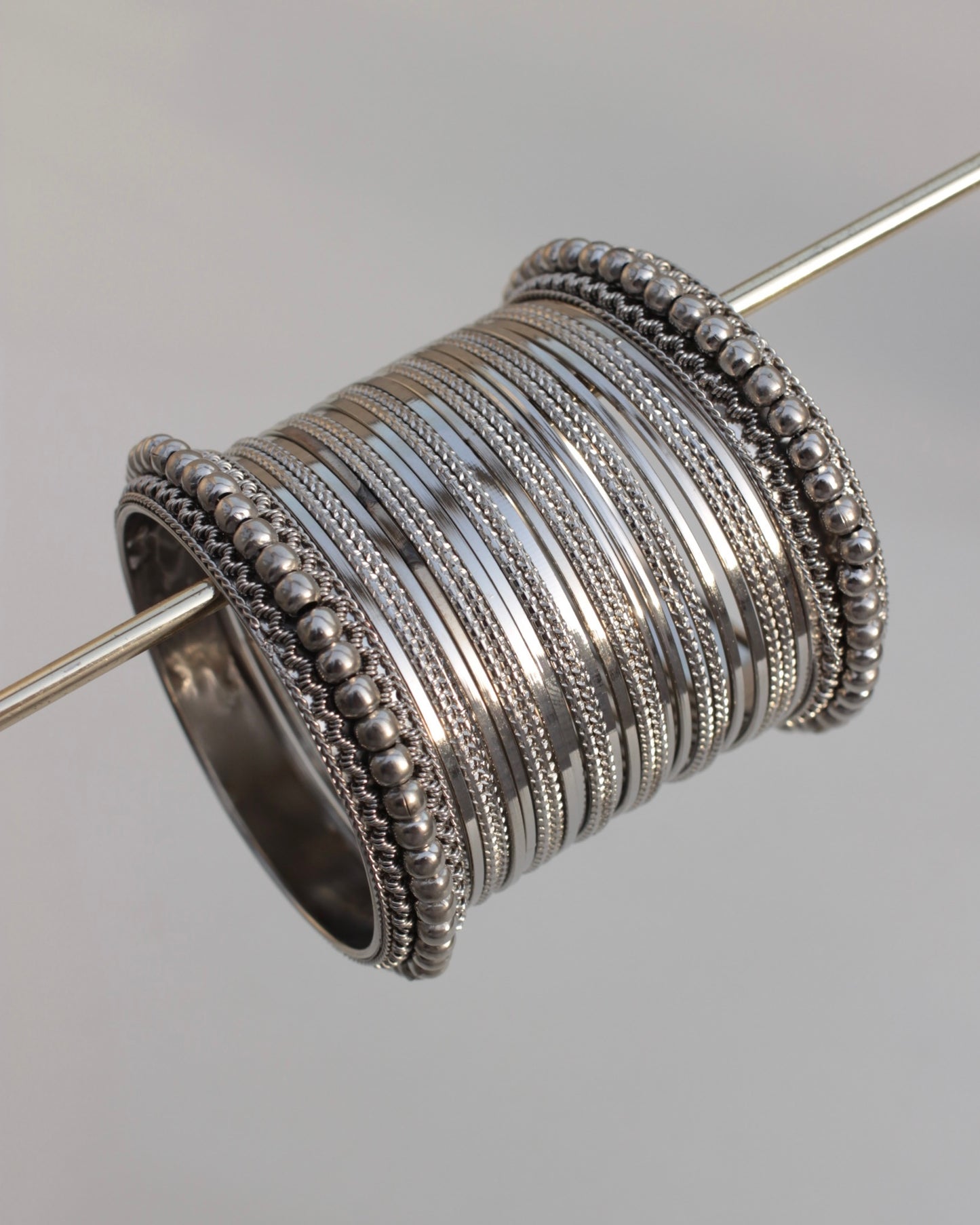 Ayra Antique Bangle Set- silver