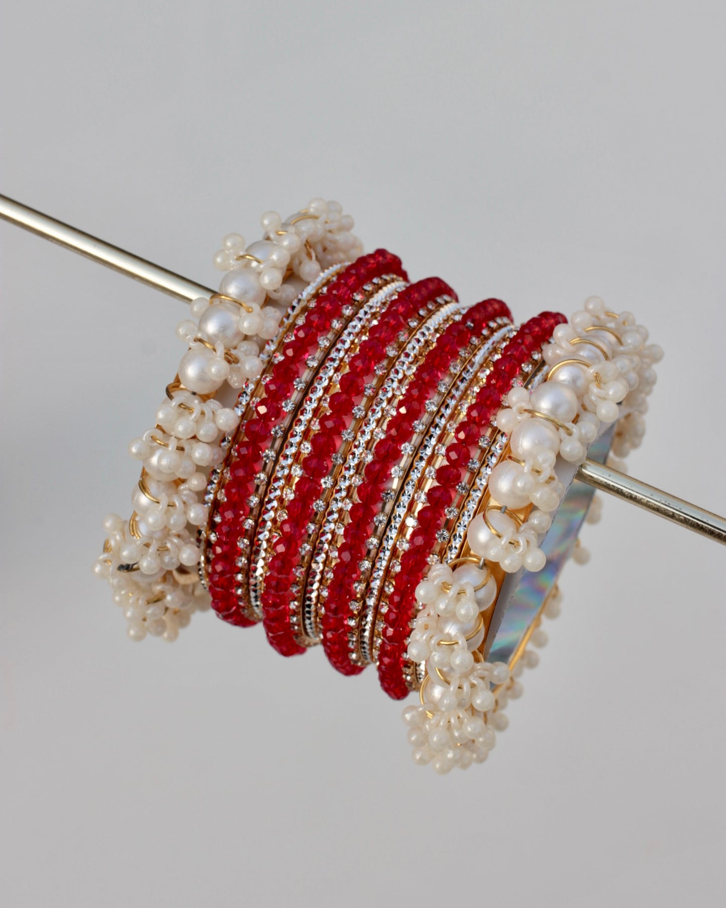 Naqsh-e-Sitara Bangle Set-Red