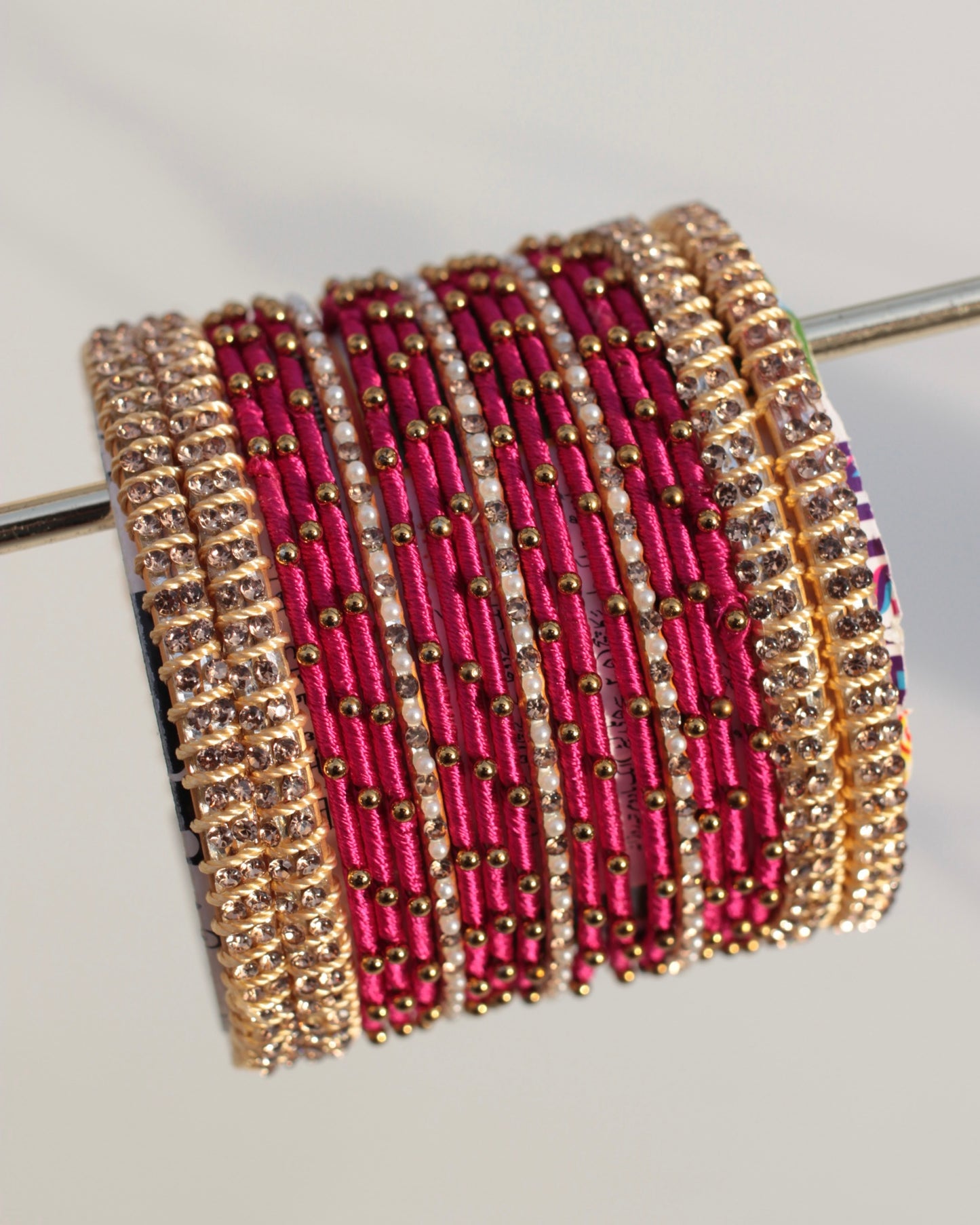 Aura Bangle Set-Shocking Pink