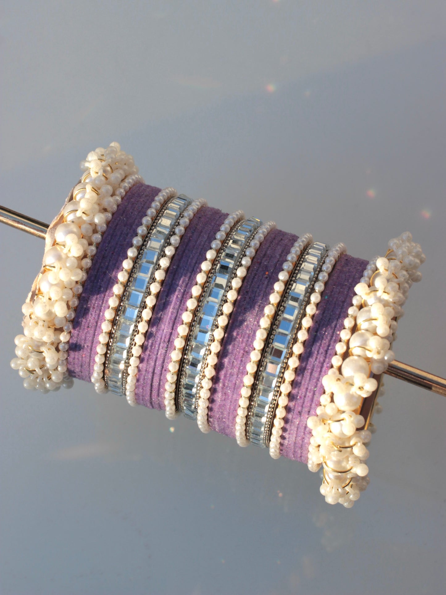 Velvet Luxe Bangle Set-6-Lilac Purple