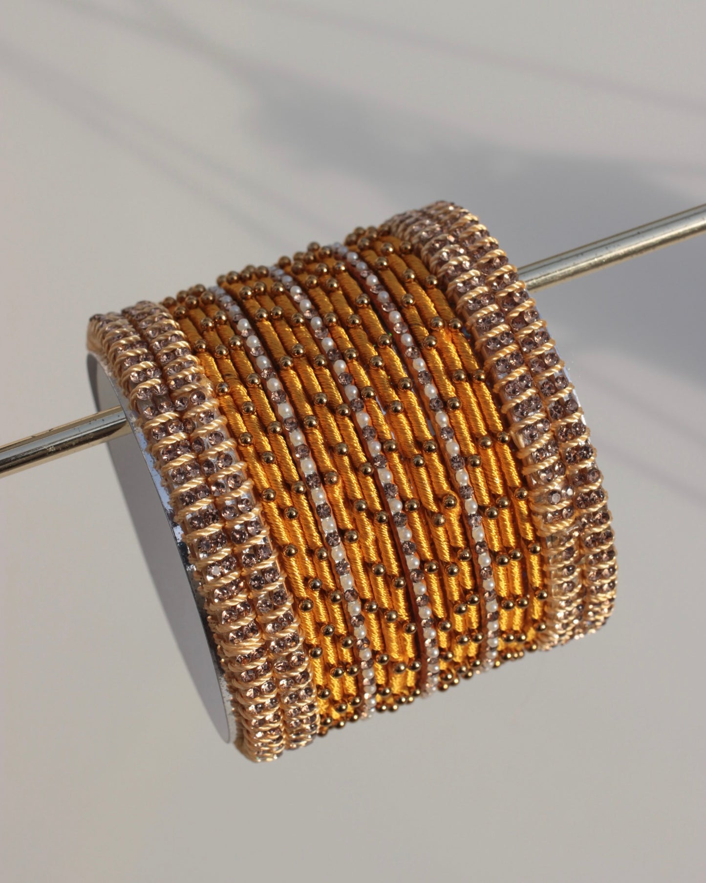 Aura Bangle Set-Mustard