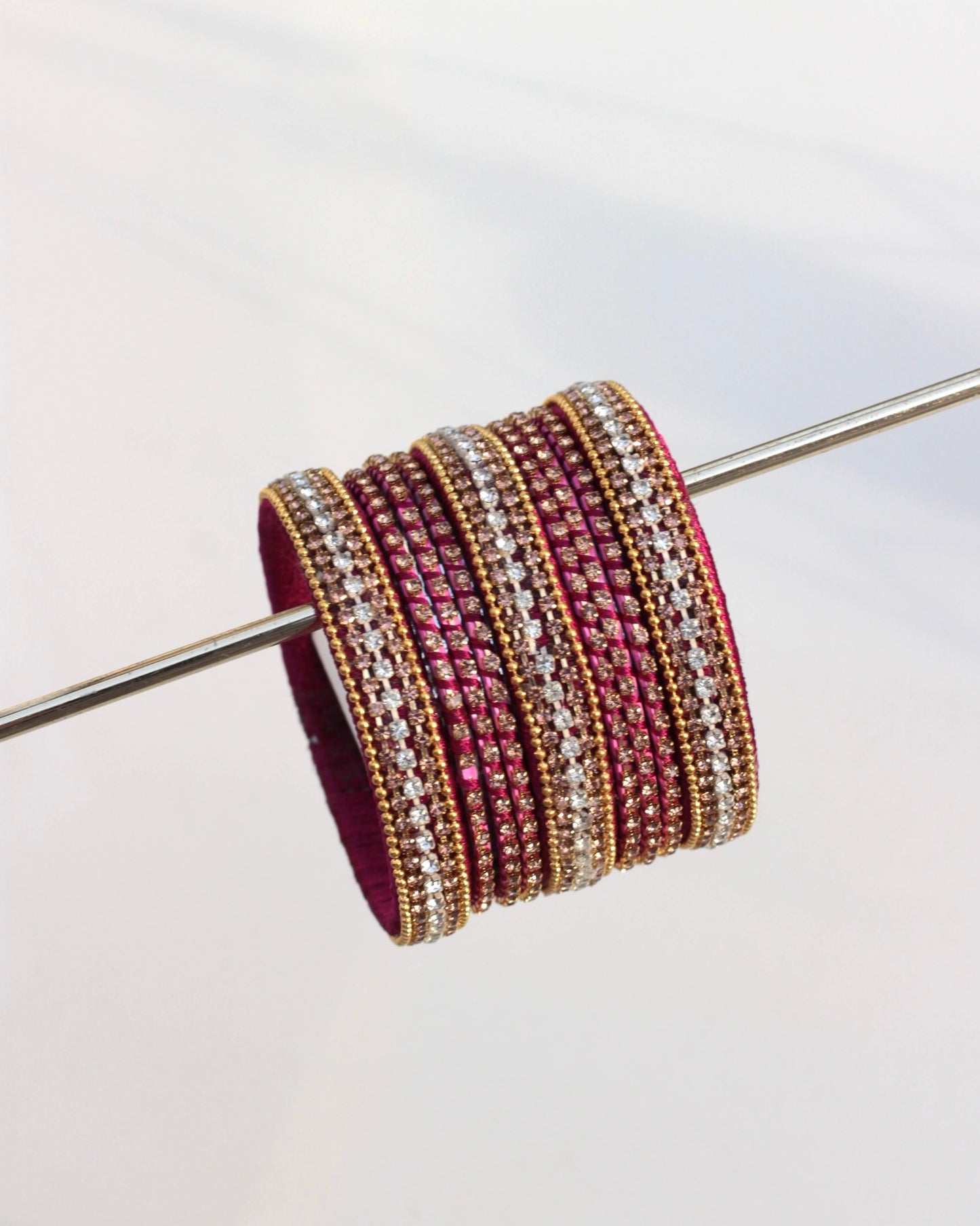 Twilight Motia Bangle Set-Dark Pink