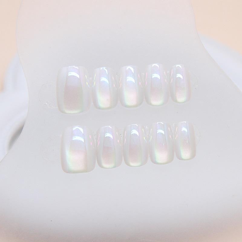 Handmade cat-eye Nails-014- Free 24 pc nail Sticker Sheet  included