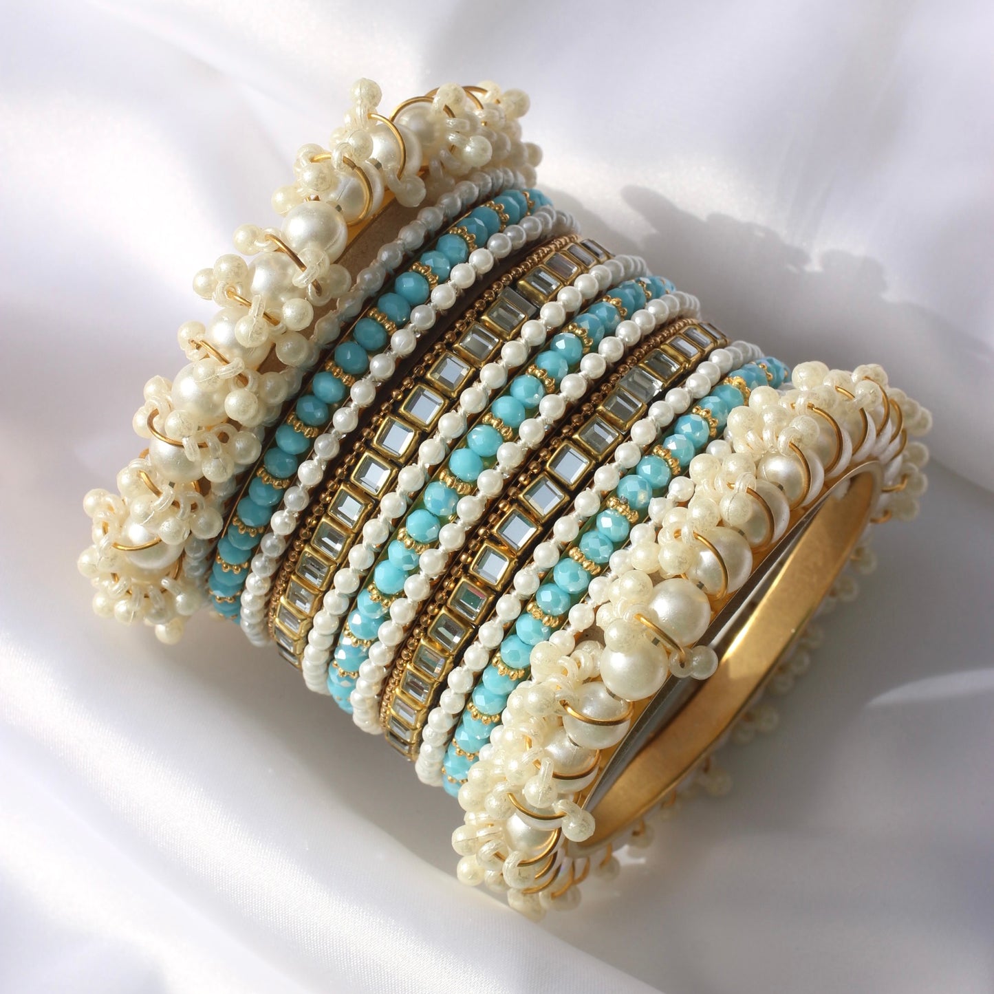 Celeste Pearlé Bangle Set-2-Ferozi