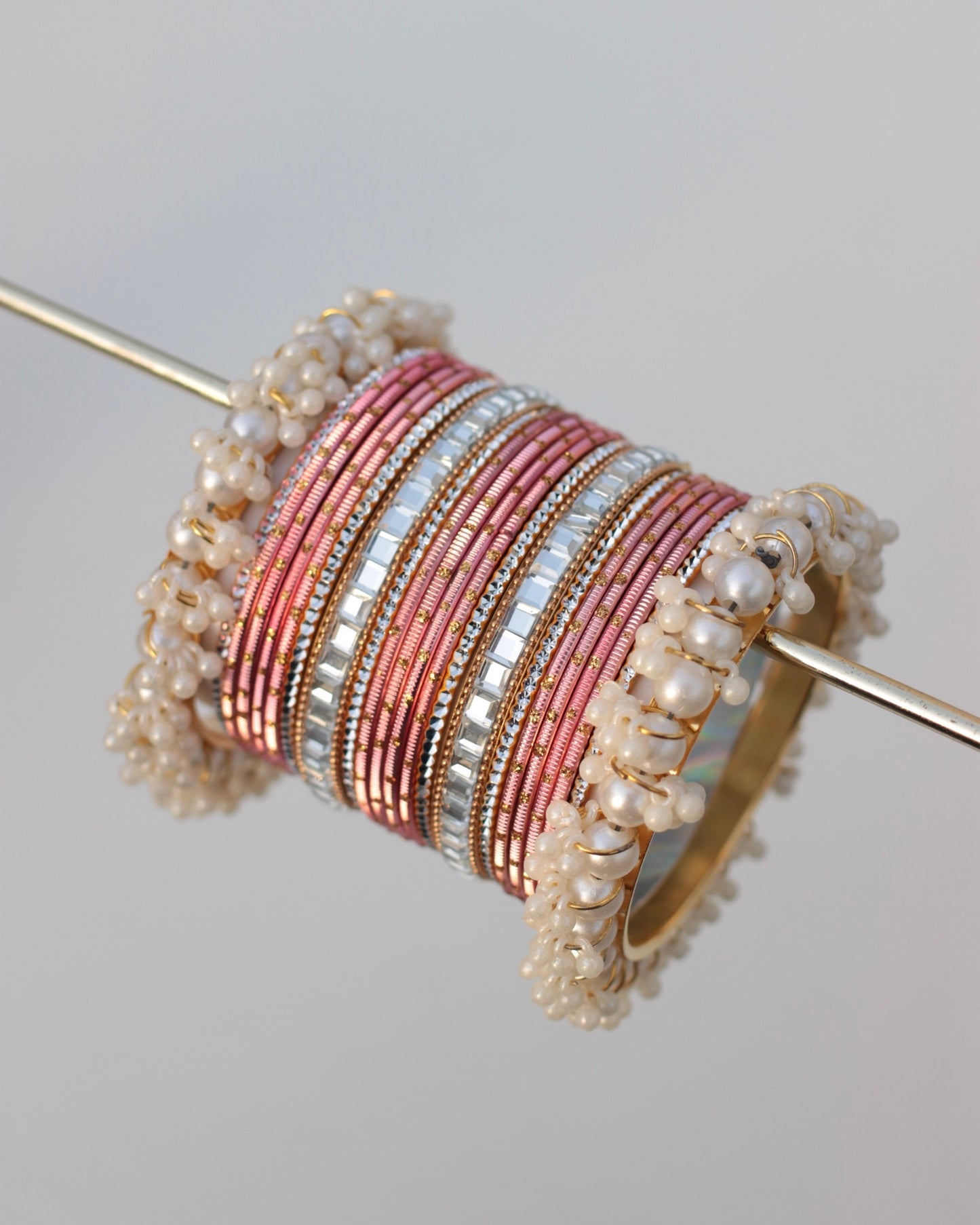 Glowcore Bangle Set-Peach Pink