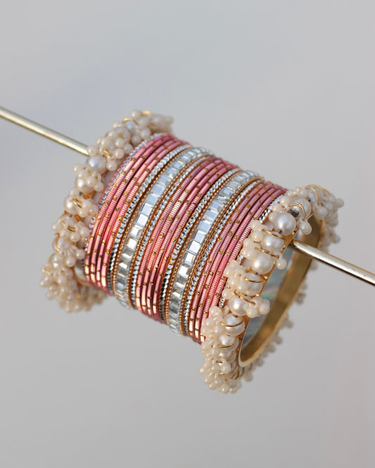 Glowcore Bangle Set-Peach Pink