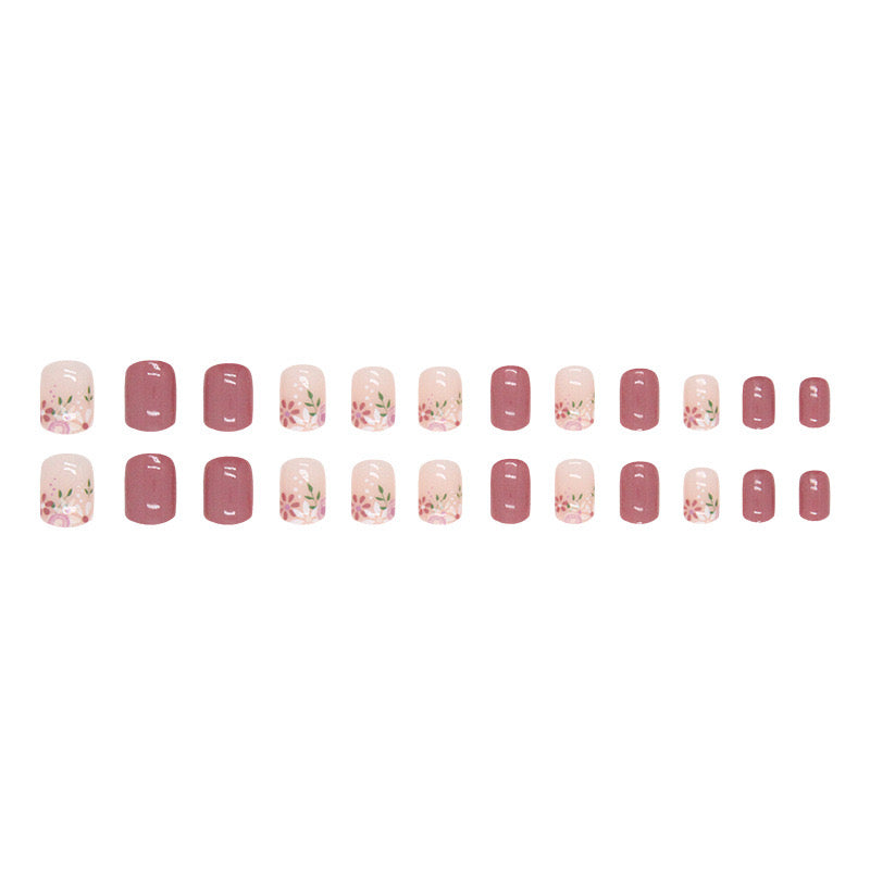 Nails-784-Medium Length Square nails- Free 4 pc nail kit included