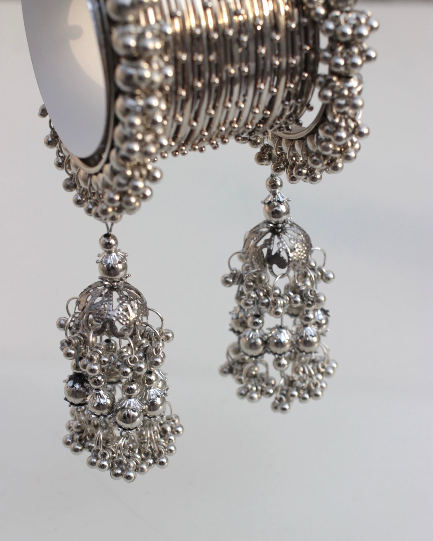 Raunaq Antique Bangle Set - Silver