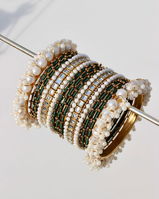 Zariah Premium Bangle Set-- Dark Green