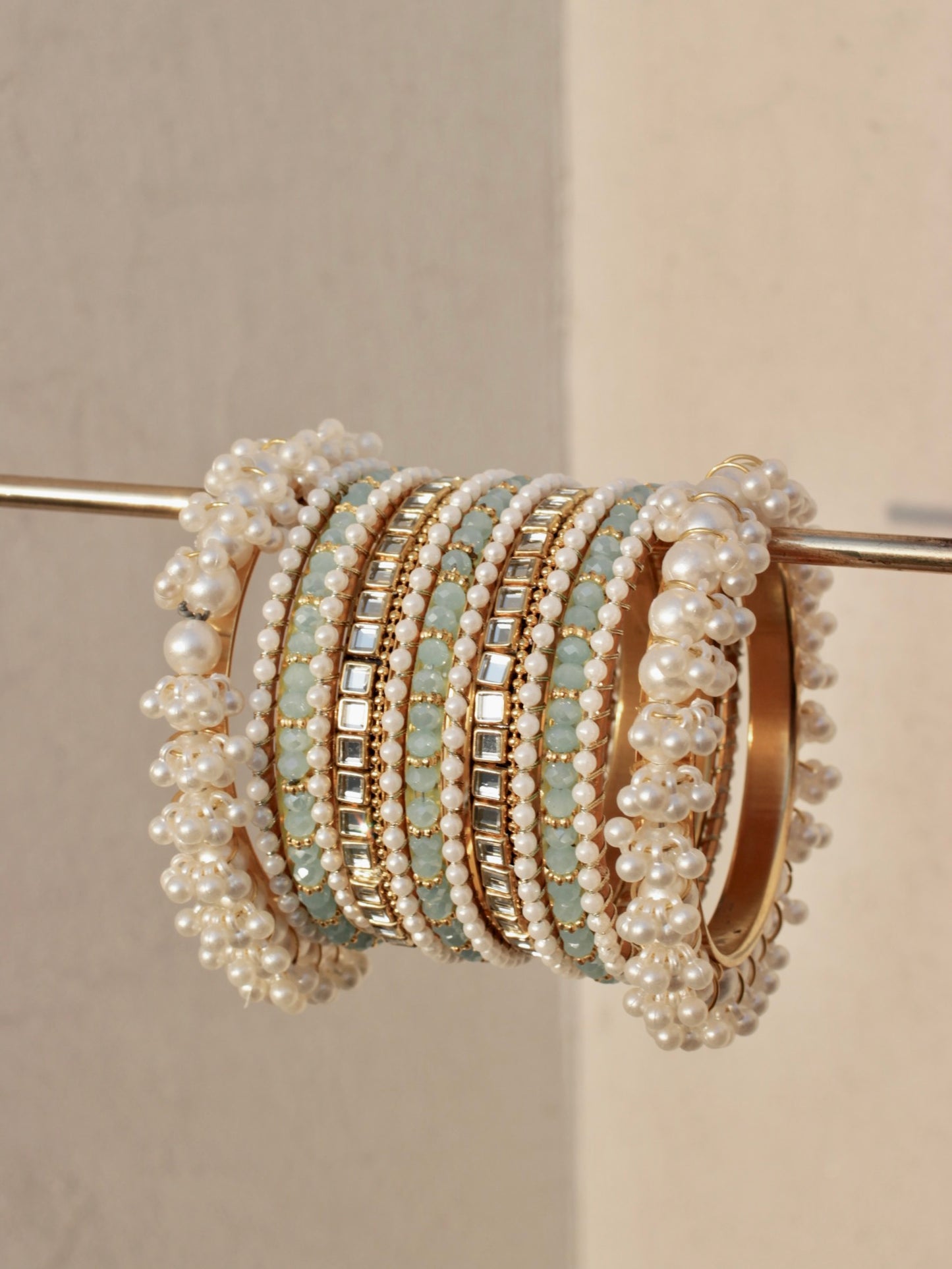 Celeste Pearlé Bangle Set-2-Ice Blue