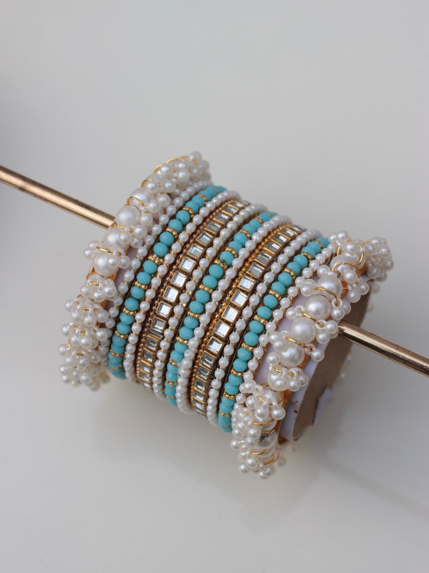Celeste Pearlé Bangle Set-2-Ferozi