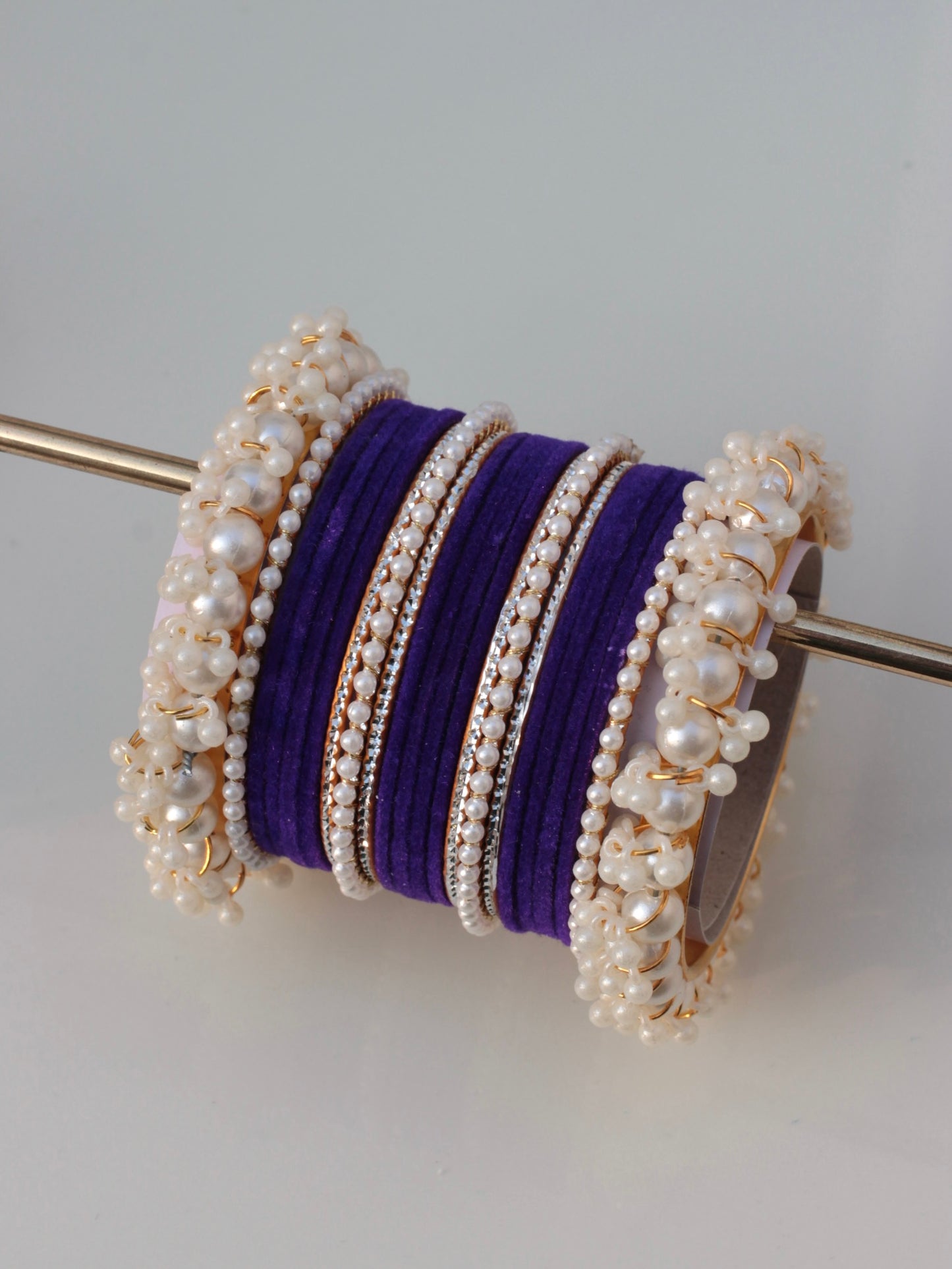 Noor-e-Moti Bangle Set-7-Purple