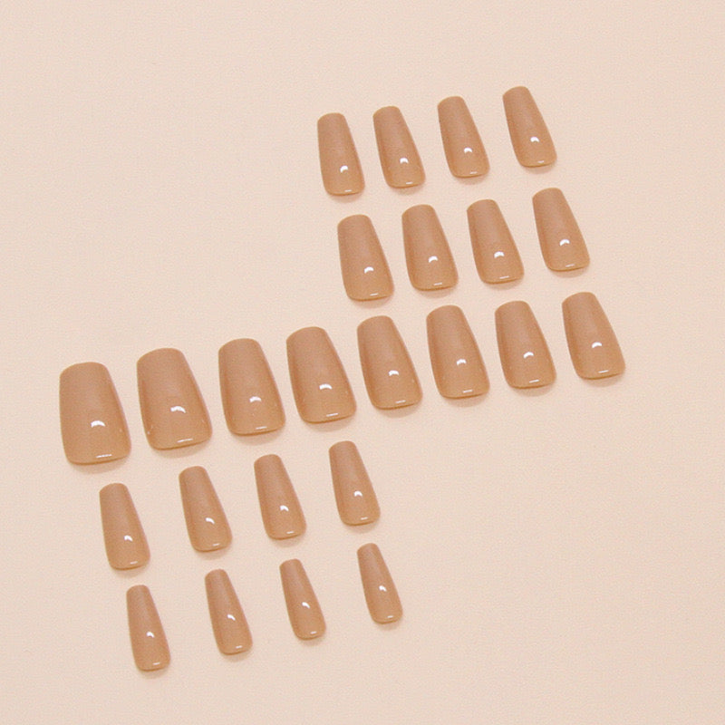 Nails-044-Medium Length Square nails- Free 4 pc nail kit included