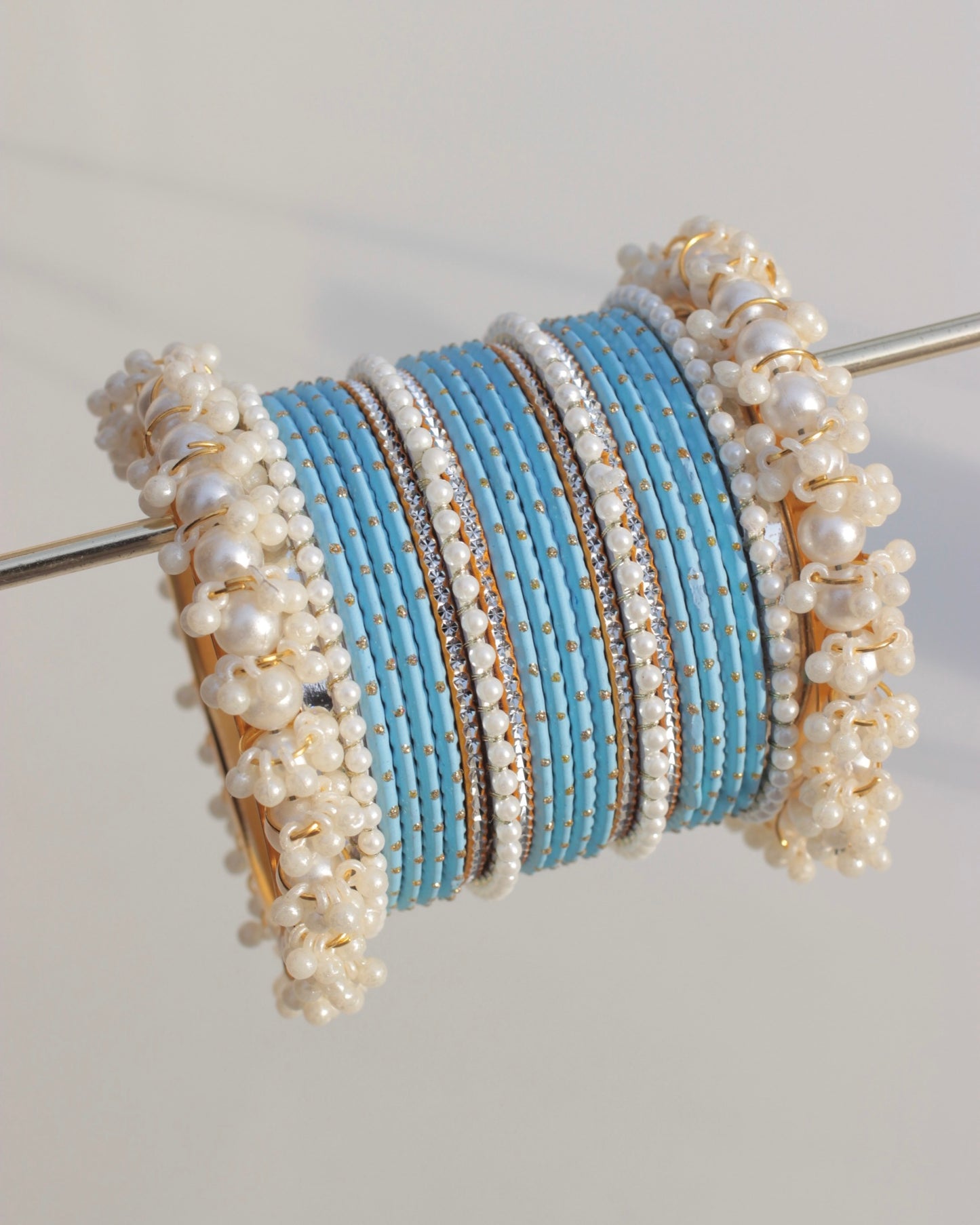 Dotted Noor-e-Moti-- Sky Blue