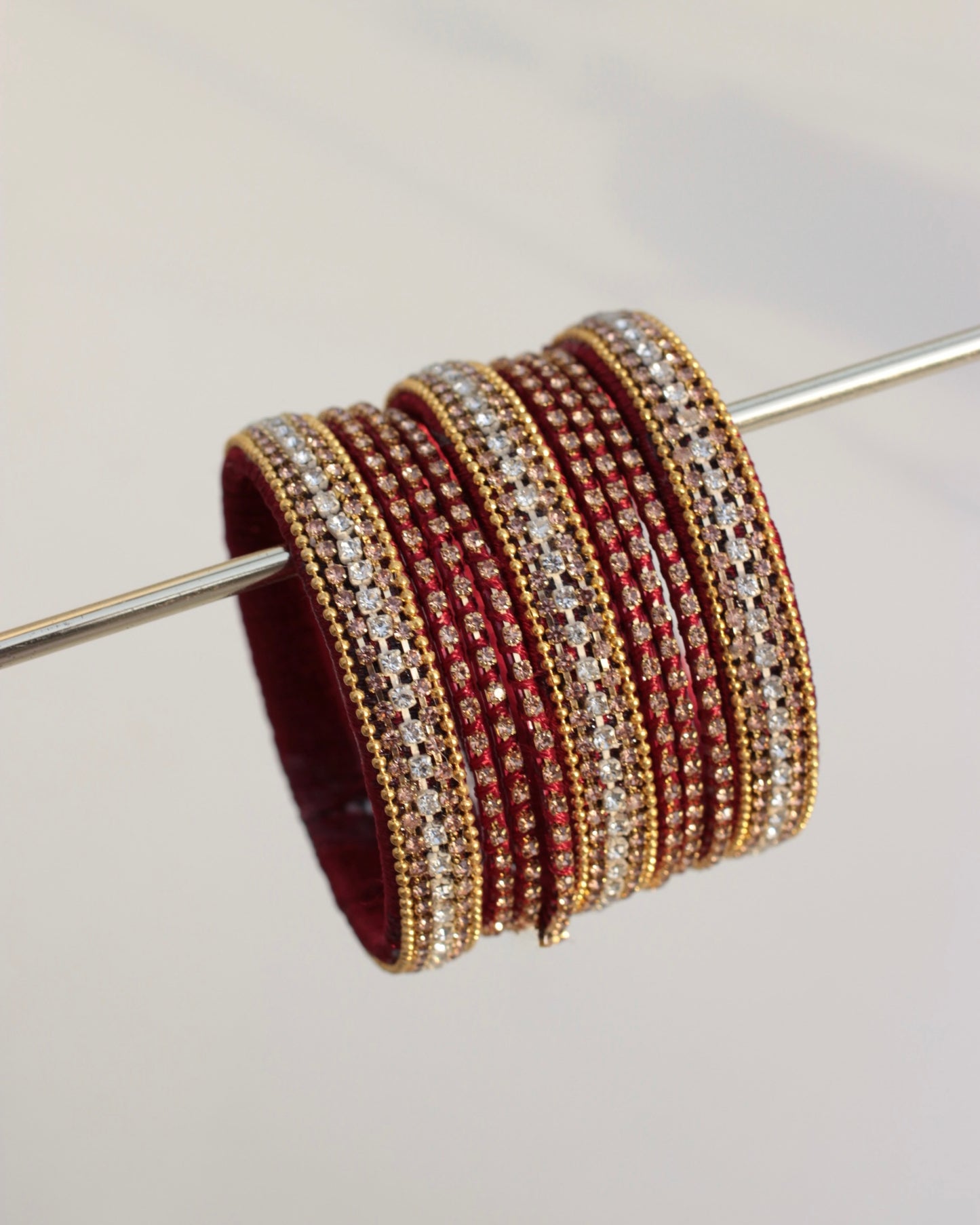 Twilight Motia Bangle Set-Red