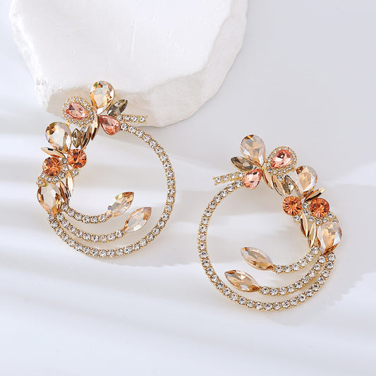JCEarrings-124-XL size- Champagne Brown Colour