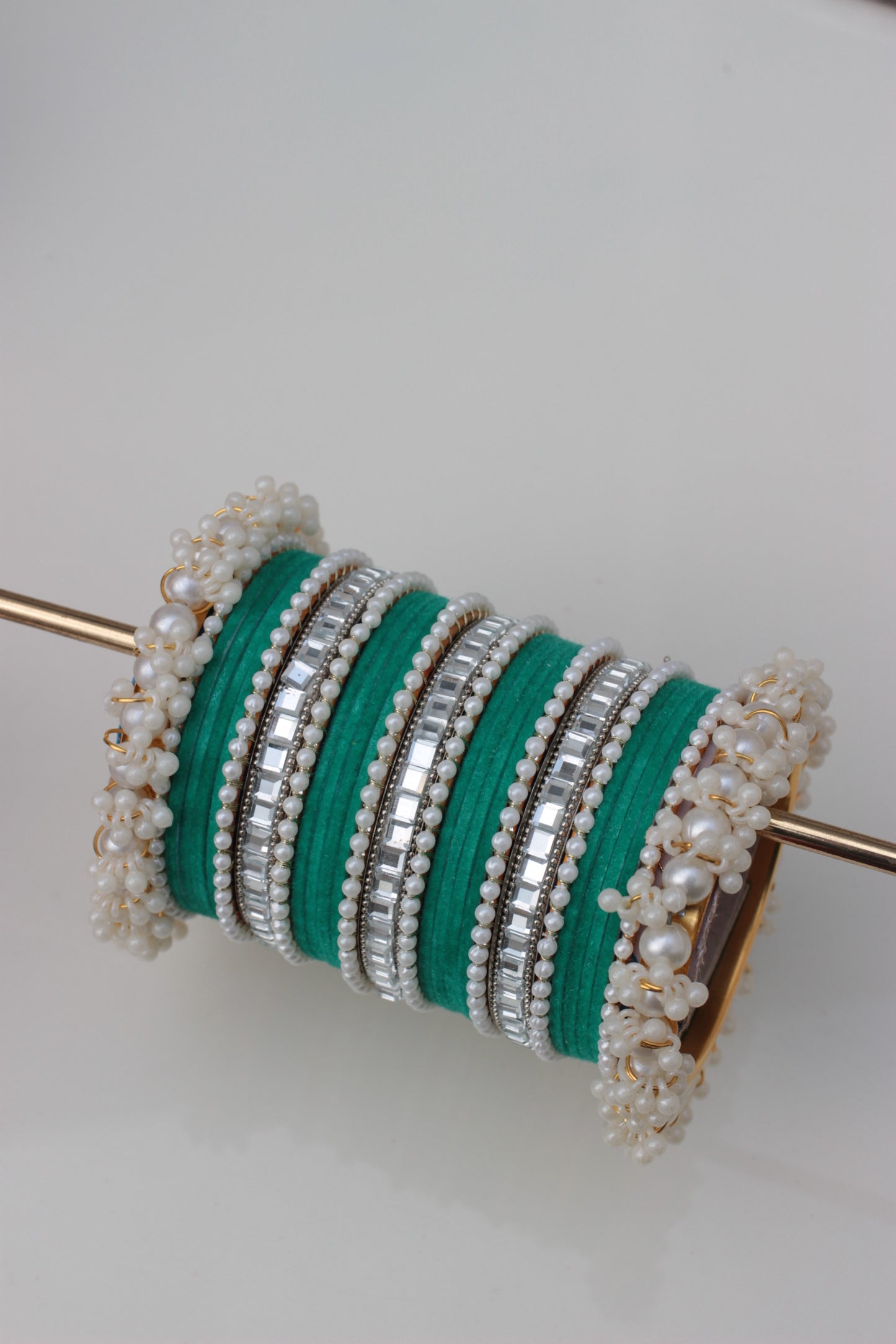 Velvet Luxe Bangle Set-6-Dark Cyan