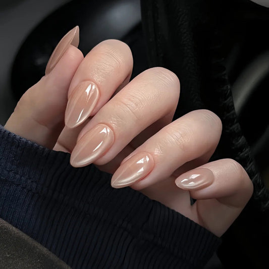 Cat-eye Nude Nails -2072- Free 24 -pc Sticker Sheet  included