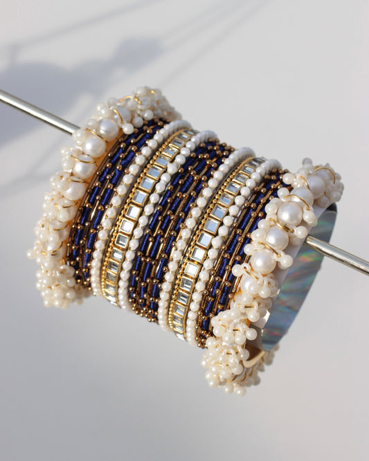 Zariah Premium Bangle Set-Navy Blue