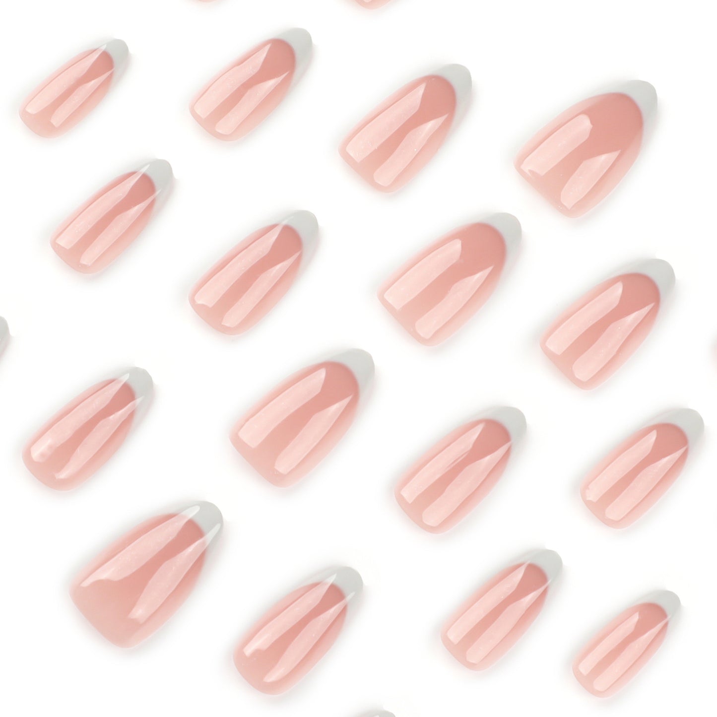 Nails-4029-Medium Length Almond nails- Free 24 pc Sticker Sheet included