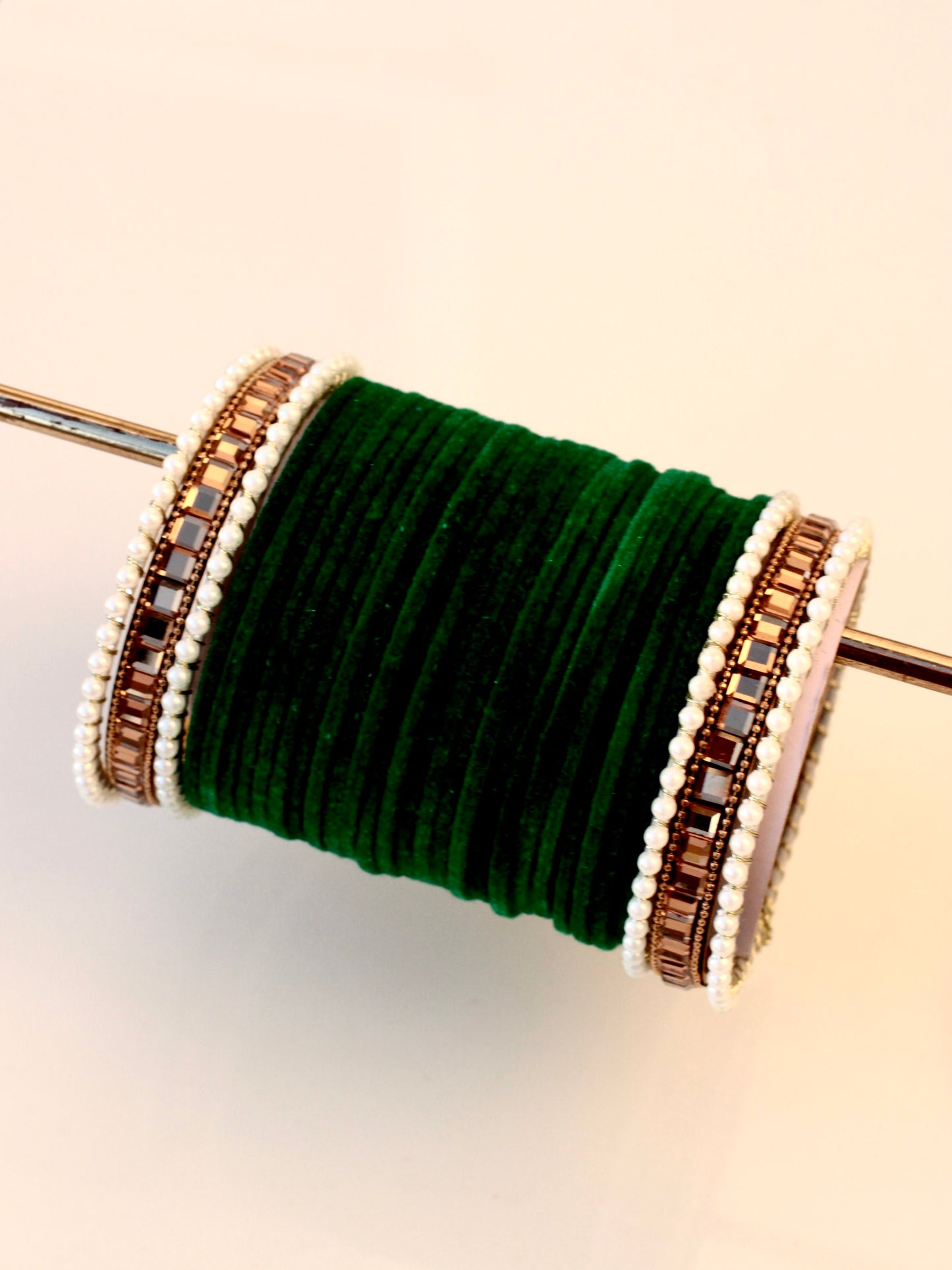 Velvet Empress Bangle Set-8-Dark Green