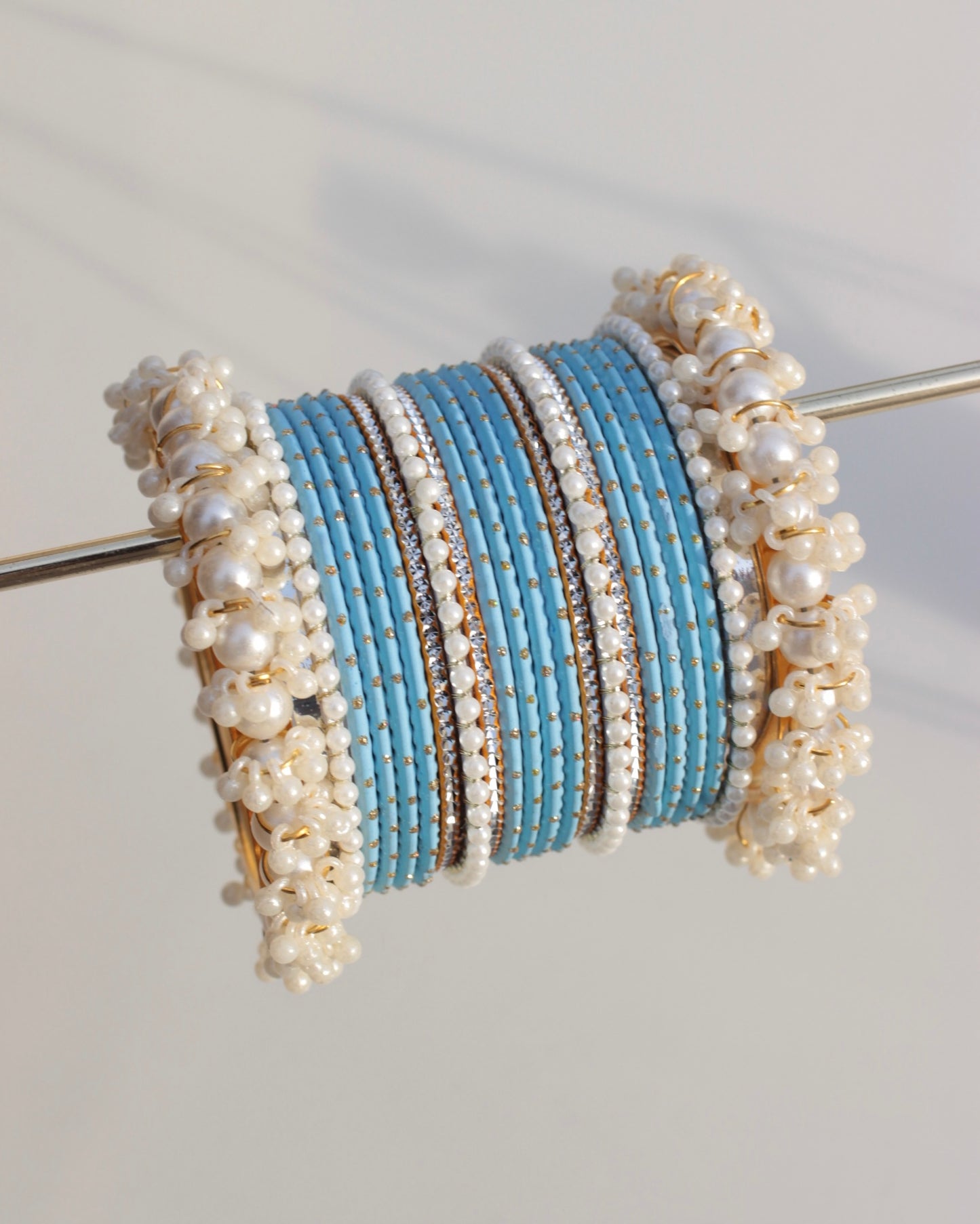 Dotted Noor-e-Moti-- Sky Blue