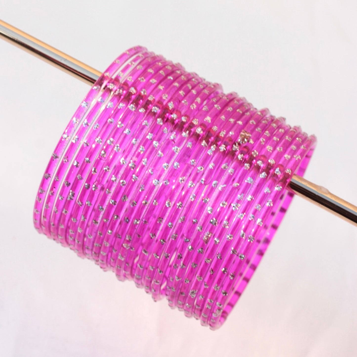 Aiyna- Viral Handmade Glass Bangles-Shocking Pink-70