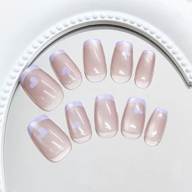 Nails-840- Cat eye Nails-Free 24 -pc Sticker Sheet included