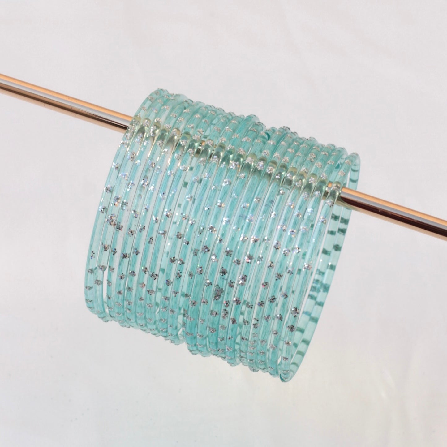Aiyna- Viral Handmade Glass Bangles-Light Blue-5