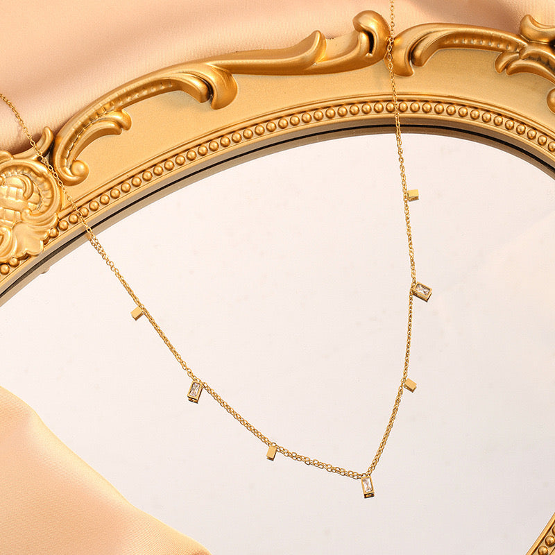 JNecklace -24K gold plated - stainless steel necklace tarnish free - PC 668 - CL