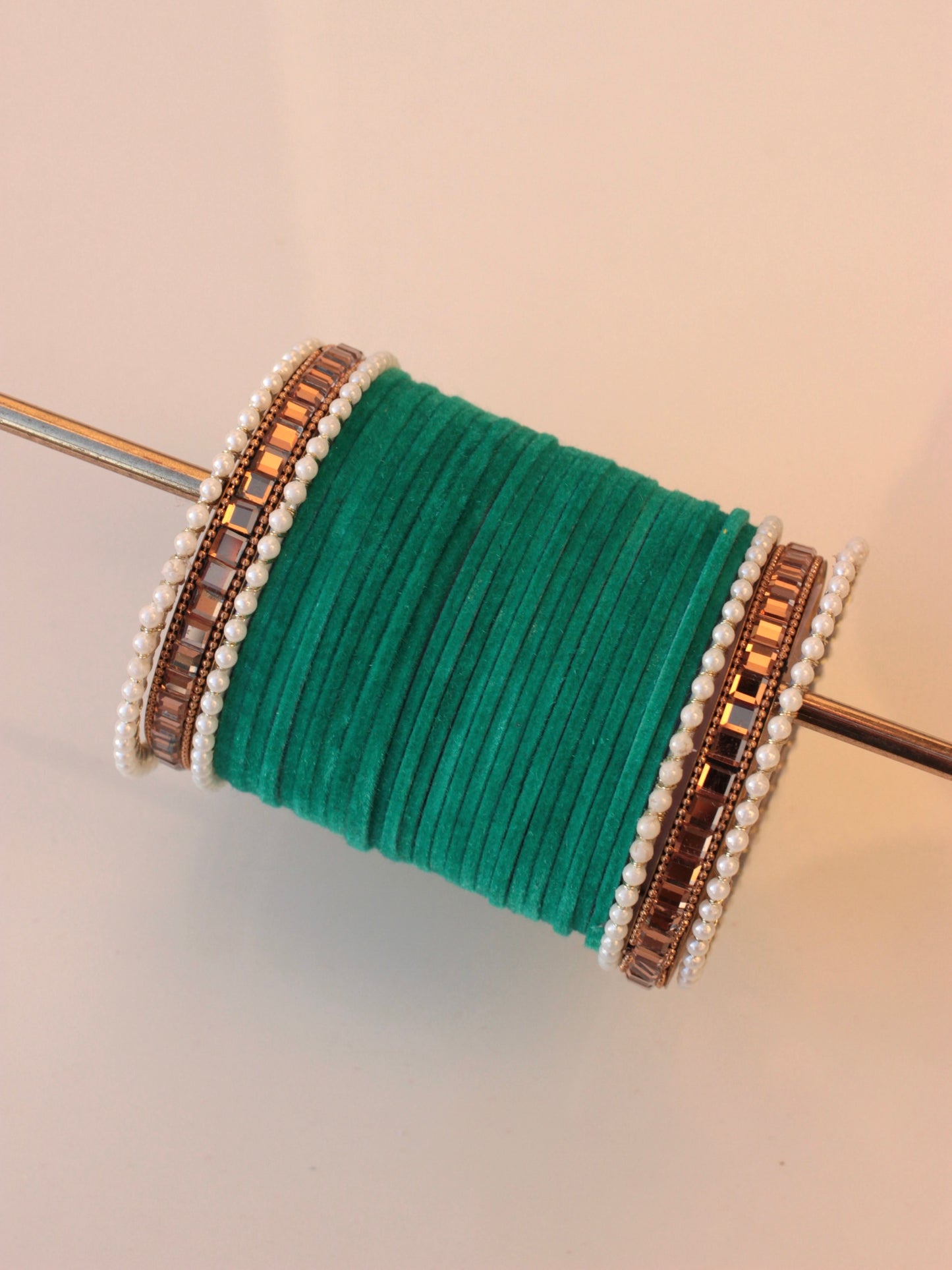 Velvet Empress Bangle Set-8-Dark Cyan