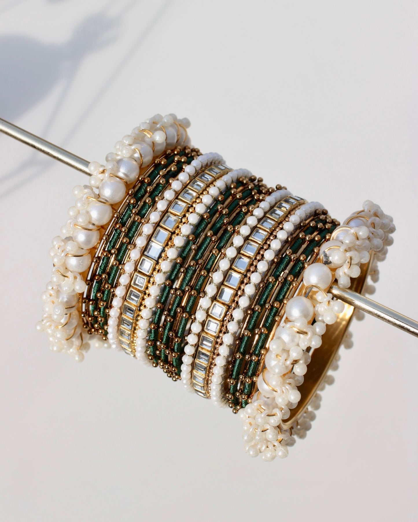 Zariah Premium Bangle Set-- Dark Green