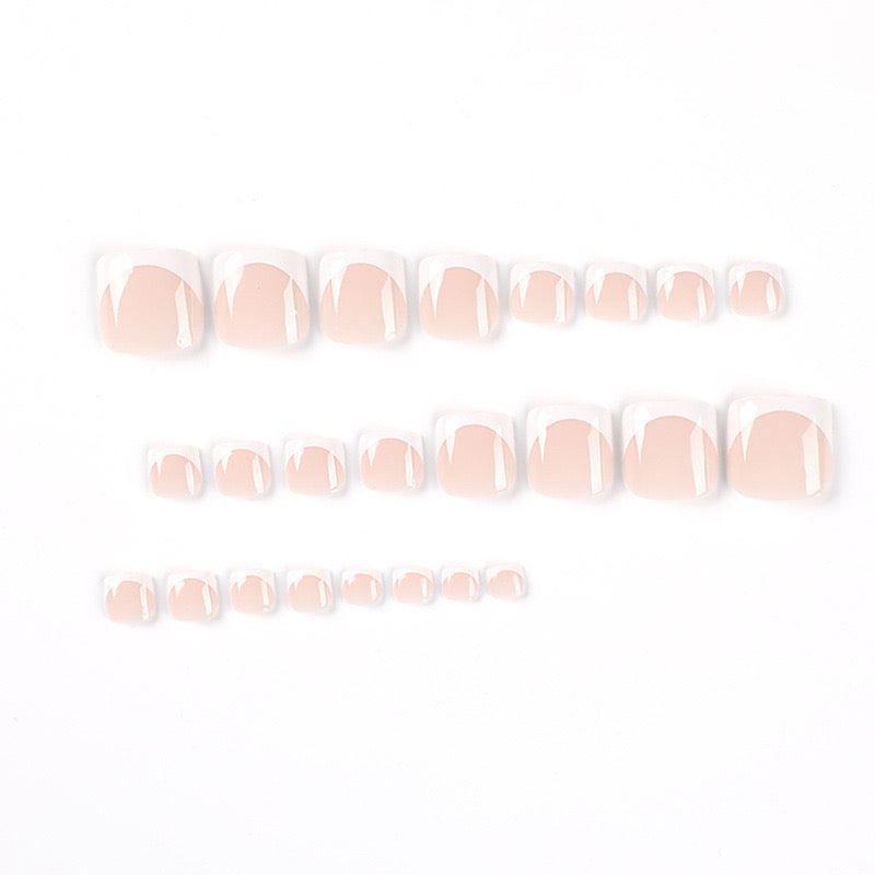 Nails-2208-Toe French nails- Free 4 pc nail kit included
