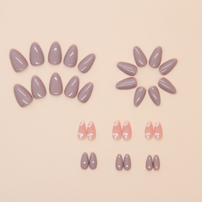 Nails-1773-Medium Length Almond nails- Free 4 pc nail kit included