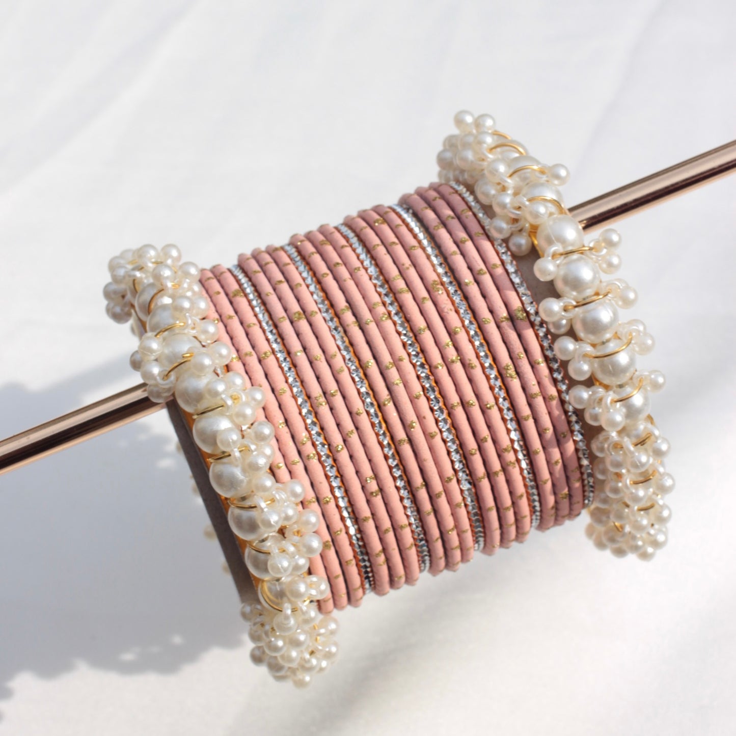 Azel Bangle Set-Peach