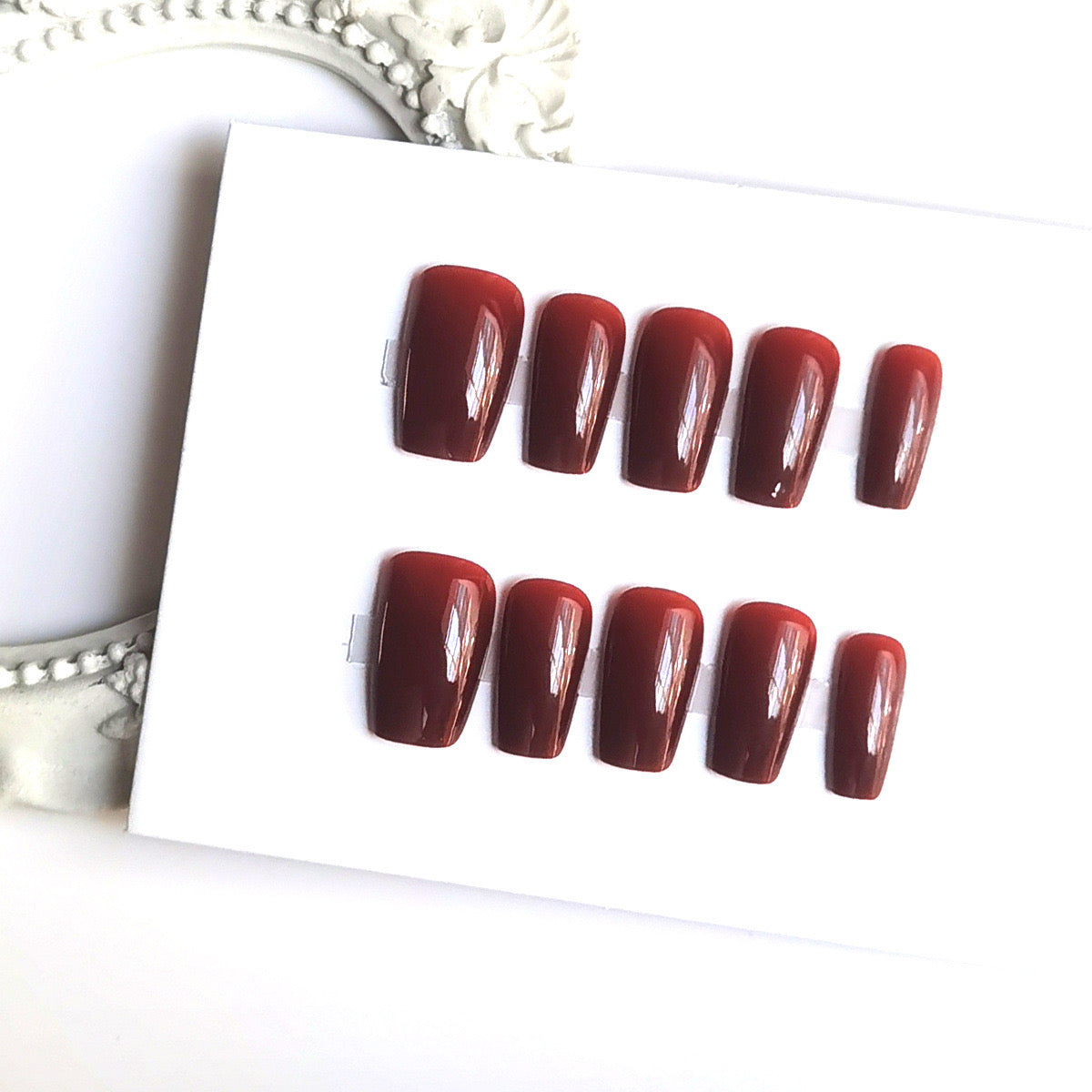 Nails-Mid length Square nails-105- Free 4-pc Nail-kit included
