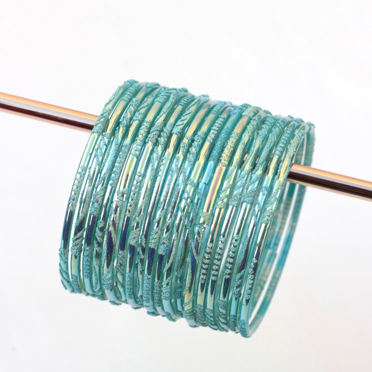 Moon- Viral Handmade Glass Bangles-Turcoise-1