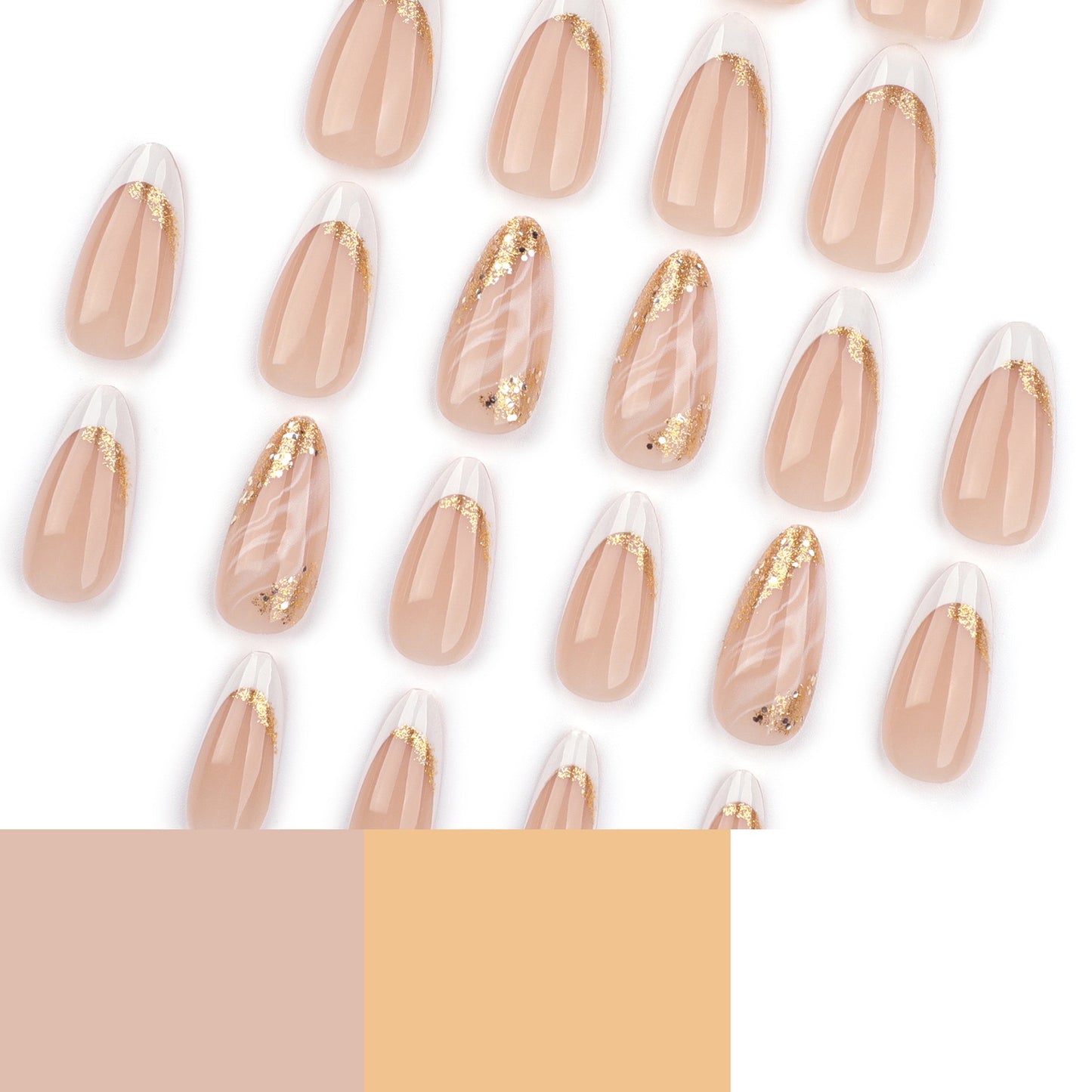 Nails-3518-Almond nails- Free 24pc Sticker Sheet included