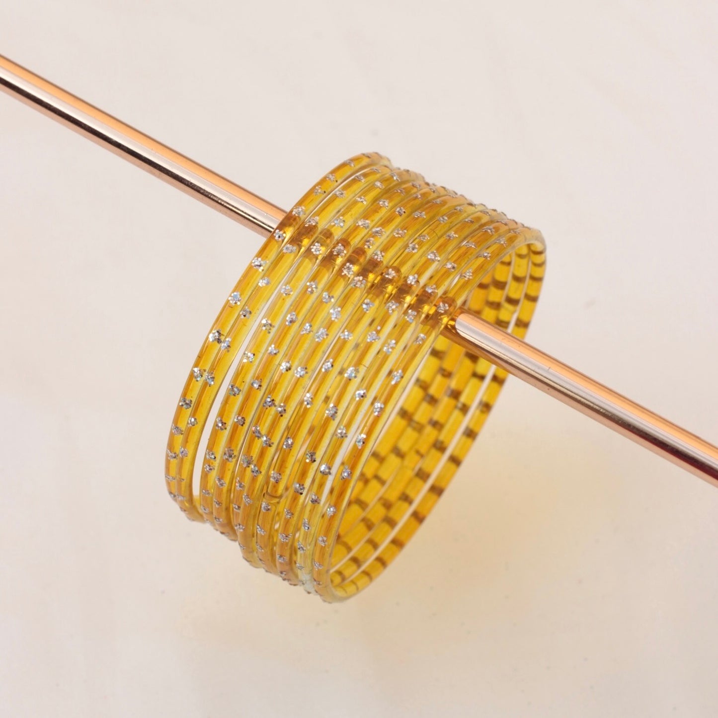 Aiyna- Viral Handmade Glass Bangles-mustard yellow