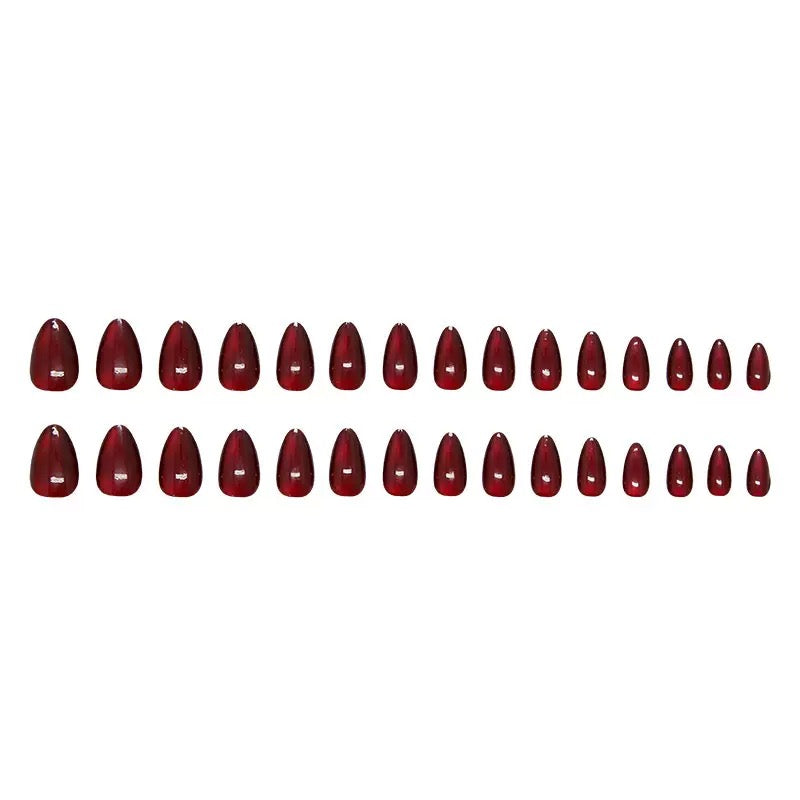 Nails-2066- Almond cateye nails- Free 24 -pc Sticker Sheet included