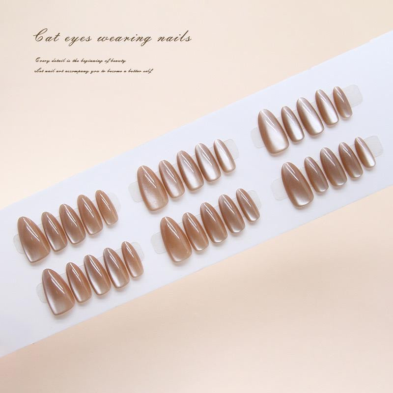 Handmade Cat-eye Nails-30 nails in each pack- 140- FREE Nail-kit included with this Nails pack-CL