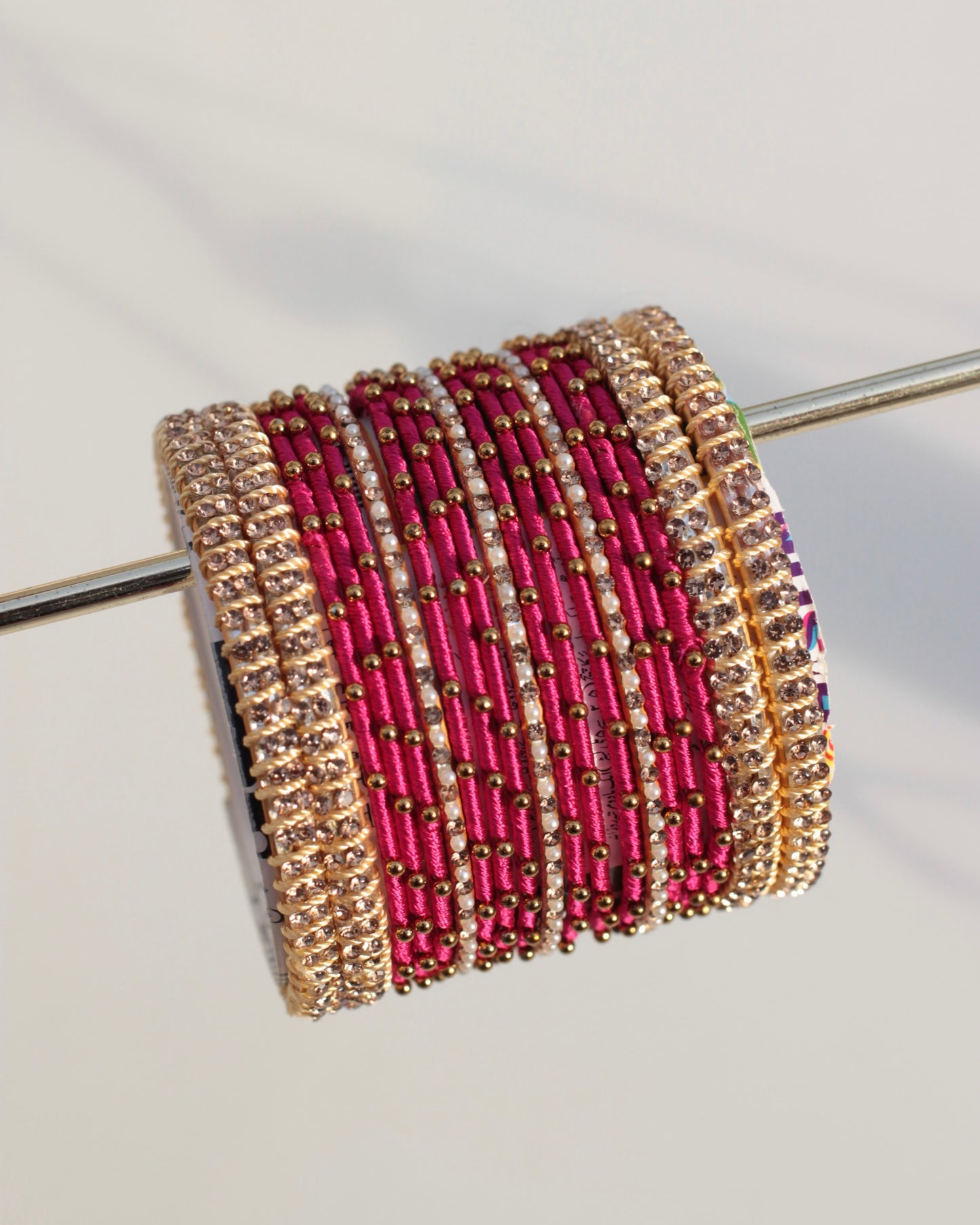 Aura Bangle Set-Shocking Pink