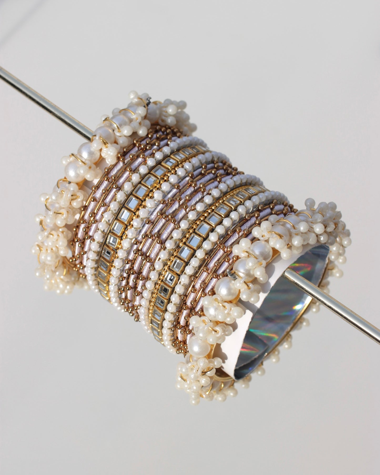 Zariah Premium Bangle Set-white & Gold