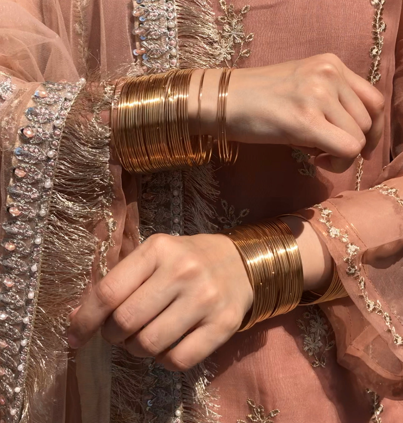 Royal Thin Golden Bangles - Set of 36 pc-929