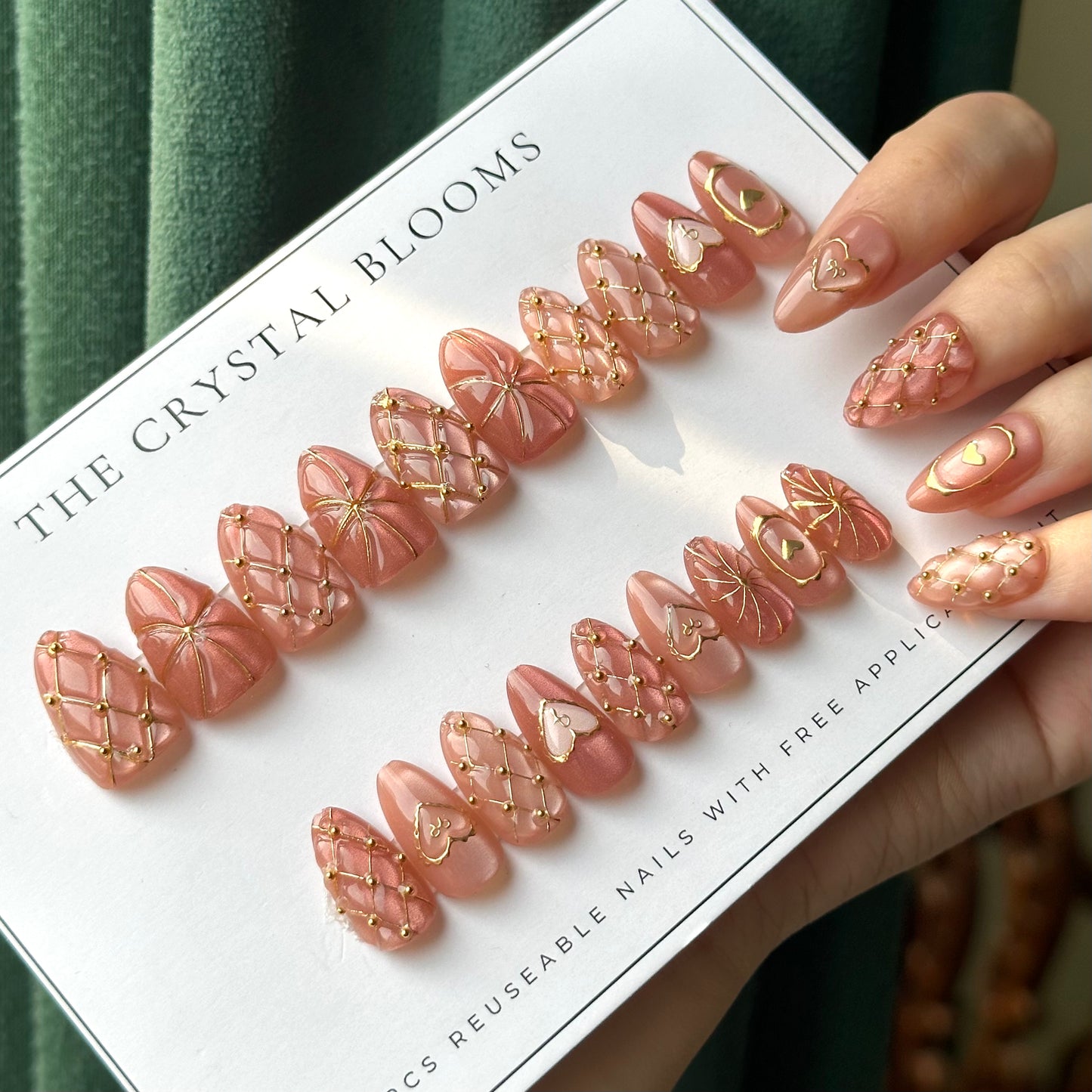 Premium Handmade 3D Nails-(30 nails) 07DJS- Free 24pc Sticker Sheet included