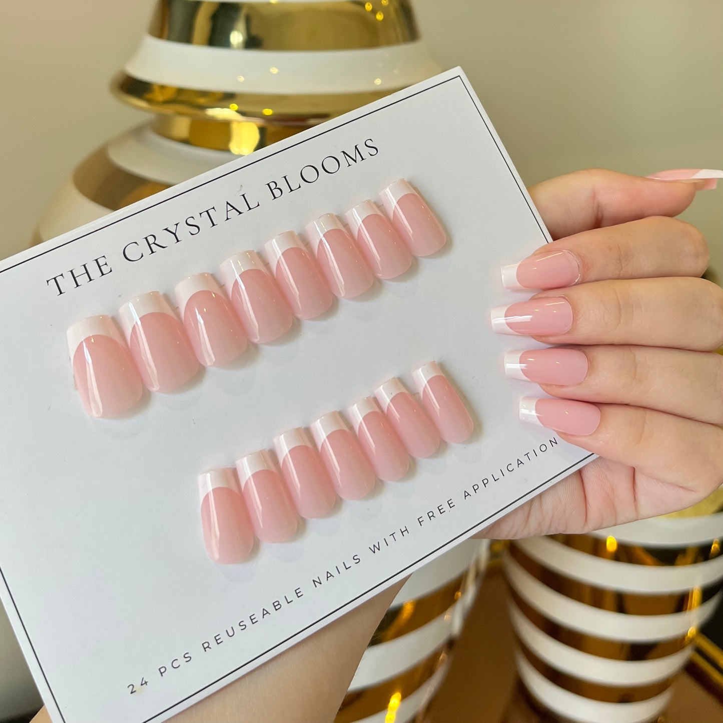 Nails-792-Medium Length Square nails - Free 24 pc Sticker Sheet included