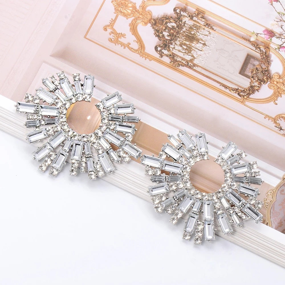 JCEarrings (Rhinestone XXL disks)-160-CL